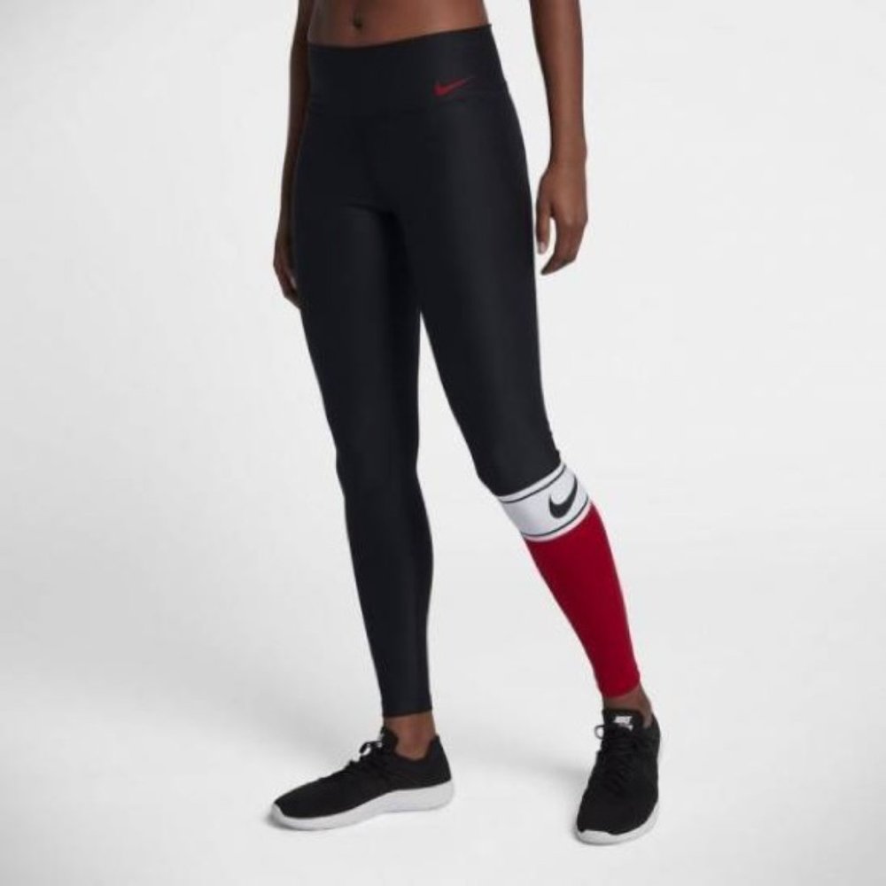 Nike tights-size L black red and white gently worn - Picture 2 of 3
